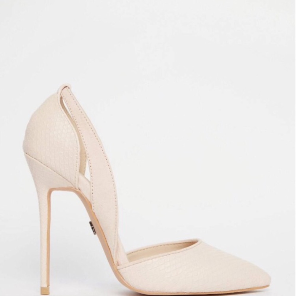 Asos Daisy Street Nude Cut Out Two Part Heels